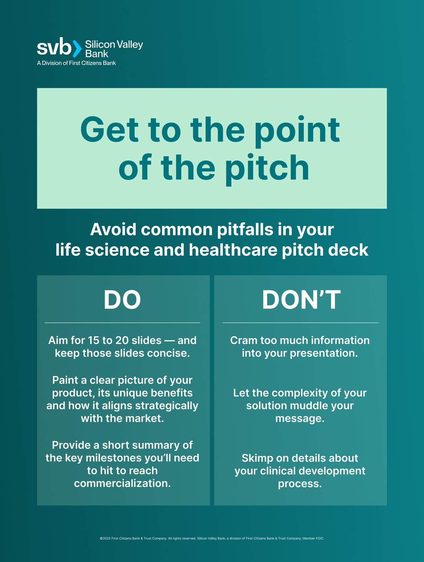 life science pitch infographic